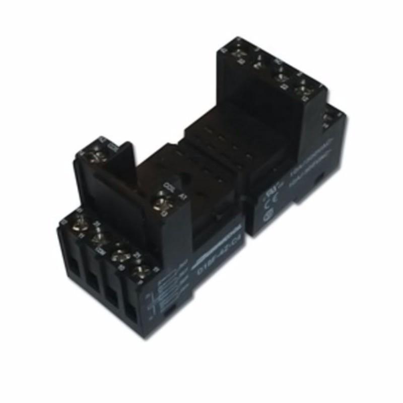 Square 14 pin DIN Rail base for Plug in 4 Pole Relay