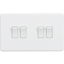 Knightsbridge Screwless 10AX 4G 2-Way Switch - Matt White