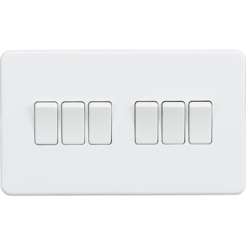 Knightsbridge Screwless 10AX 6G 2-Way Switch - Matt White