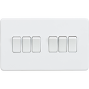 Knightsbridge Screwless 10AX 6G 2-Way Switch - Matt White