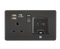 Knightsbridge Screwless 13A socket, USB chargers (2.4A) and Bluetooth Speaker - Matt Black