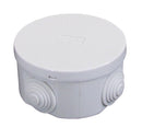 80mm IP44 Round PVC Junction Box with Knockouts - Grey