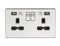 Knightsbridge 13A 2G switched socket with dual USB charger A + A (2.4A) - Polished chrome with black insert