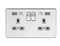 Knightsbridge 13A 2G switched socket with dual USB charger A + A (2.4A) - Polished chrome with grey insert