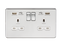 Knightsbridge 13A 2G switched socket with dual USB charger A + A (2.4A) - Polished chrome with white insert