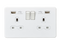 Knightsbridge 13A 2G switched socket with dual USB charger A + A (2.4A) - Matt white