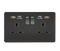 Knightsbridge 13A 2G switched socket with dual USB charger A + A (2.4A) - Matt black