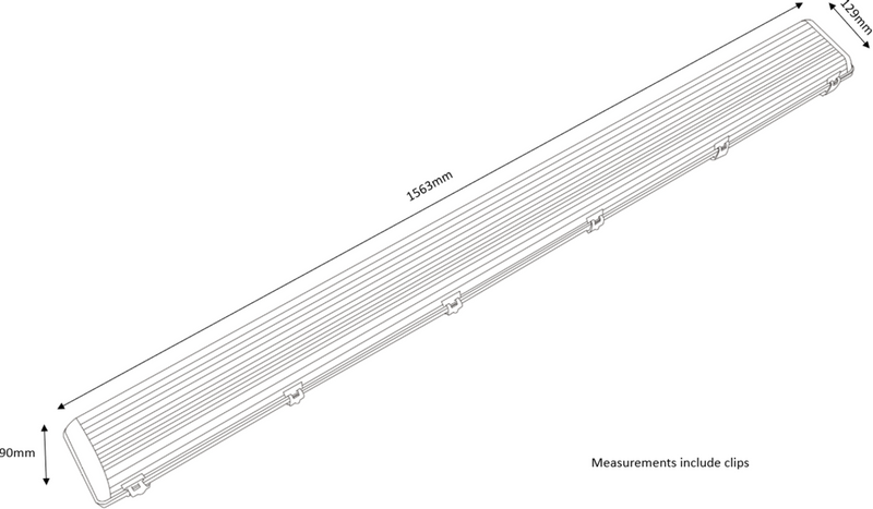 Knightsbridge 230V IP65 2x58W 5ft Twin HF Non-Corrosive Fluorescent Fitting with Emergency