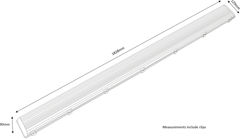 Knightsbridge 230V IP65 2x70W 6ft Twin HF Non-Corrosive Fluorescent Fitting with Emergency