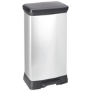 Curver 50L Deco Bin Rectangular, Black/Silver