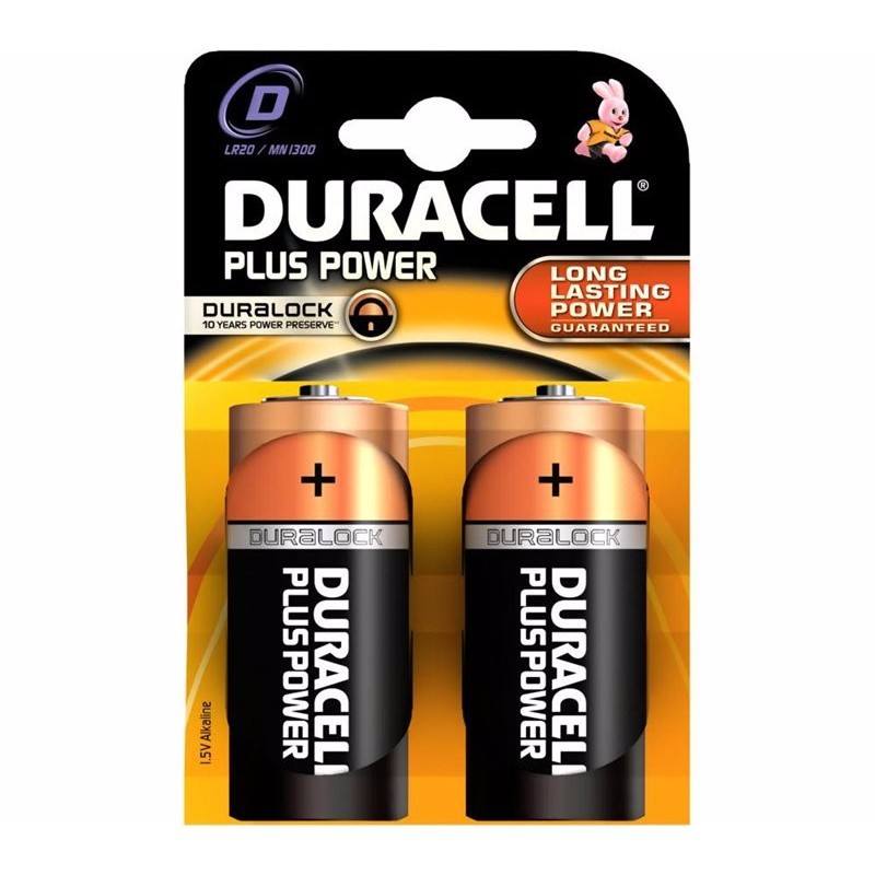 Plus Power D LR20 Alkaline Battery (2 Pack)