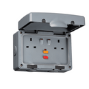 13A RCD Protected 2 Gang Double Pole IP66 Weatherproof Outdoor Socket