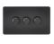 Knightsbridge Screwless 3G 2-way 10-200W (5-150W LED) trailing edge dimmer - Matt Black