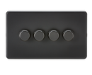 Knightsbridge Screwless 4G 2-way 10-200W (5-150W LED) trailing edge dimmer - Matt Black