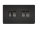 Knightsbridge Screwless 10AX 4G 2-Way Switch - Matt Black