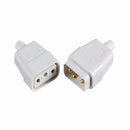 10A 3 Pin Plug In Rubber Cable Connector - White