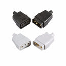 10A 3 Pin Plug In Rubber Cable Connector - White