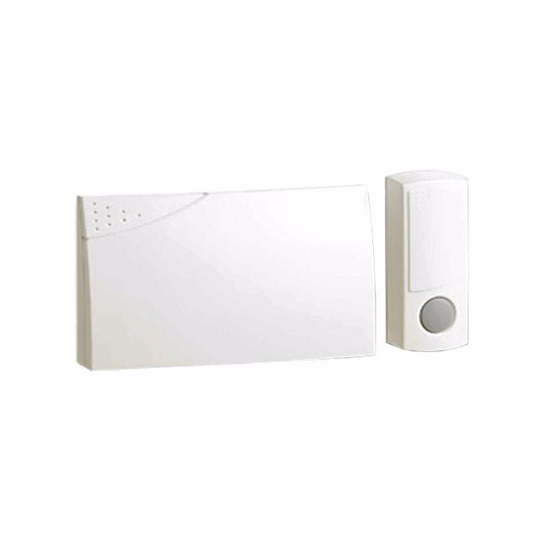 Herald 100m Range Wireless Door Bell Chime & Push Kit - White