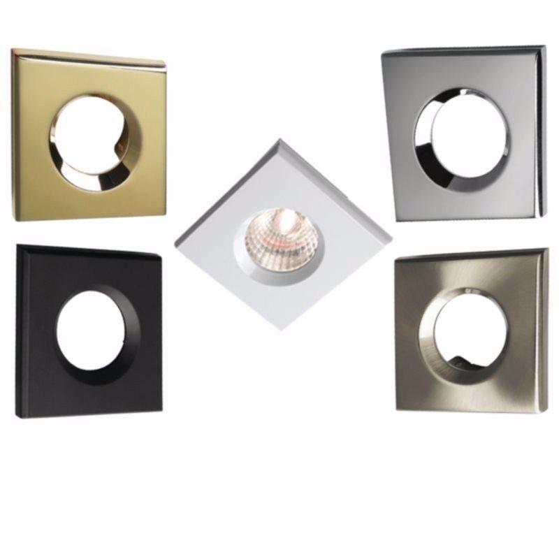 Traditional IP65 Square Fire Rated Bezels for FireKnight - Brushed Chrome