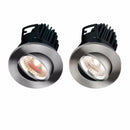 FireKnight Tilt 7W IP20 LED Downlight With Brushed Chrome Bezel - Cool White