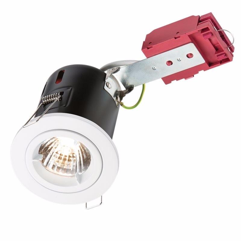 GU10 50W 230V LED Compatible IC Fire Rated Fixed Downlight - White