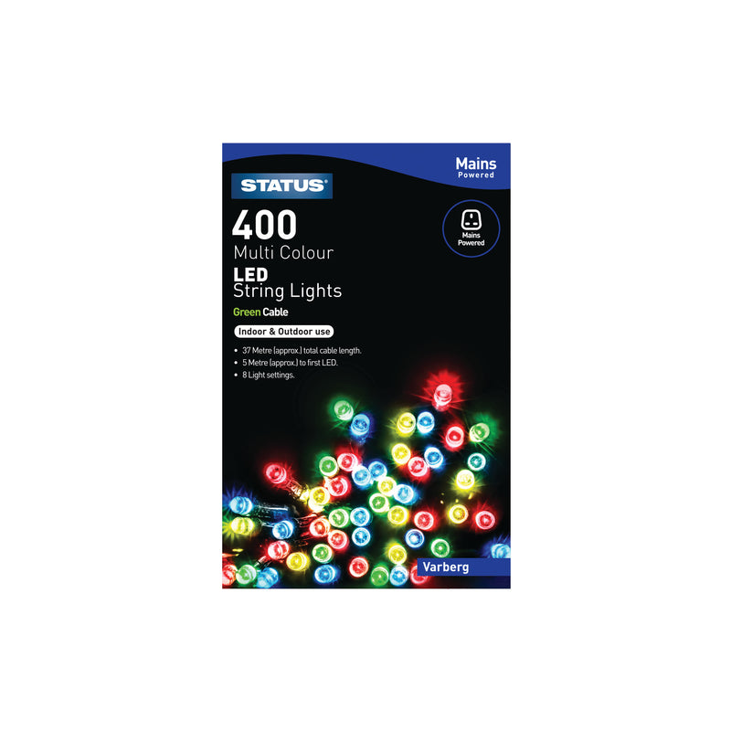 Status 400 LED Indoor/Outdoor Mains String Lights - Multi Coloured