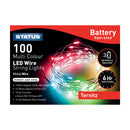 Status 100 Micro LED Indoor Battery Wire Lights - Multi Coloured