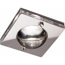 Knightsbridge 50W IP65 Decorative Square Glass Bathroom Downlight, Frosted Glass