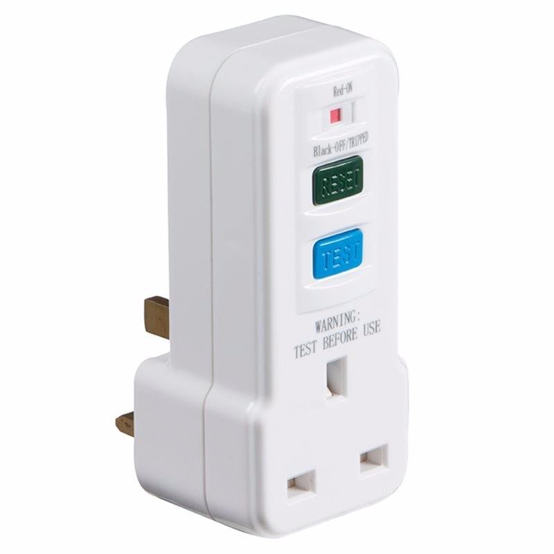 Plug In RCD UK 3 Pin Power Breaker Safety Adaptor