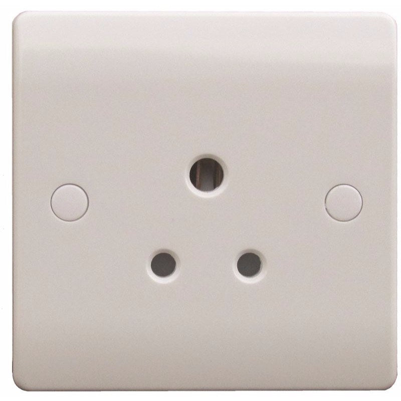 S Line 1 Gang 5a Unswitched Socket, White