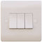 S Line 10a 3 Gang 2 Way Switch, White