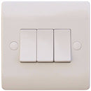 Sline 10A White 3G 2 Way 230V Electric Wall Plate Switch