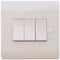 Sline 10A White 3G 2 Way 230V Electric Wall Plate Switch