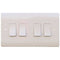 S Line 10a 4 Gang 2 Way Switch, White