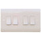 Sline 10A White 4G 2 Way 230V Electric Wall Plate Switch