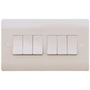 S Line 10a 6 Gang 2 Way Switch, White