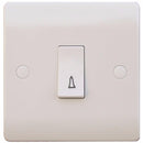 S Line 10a 1 Gang Bell Switch, White