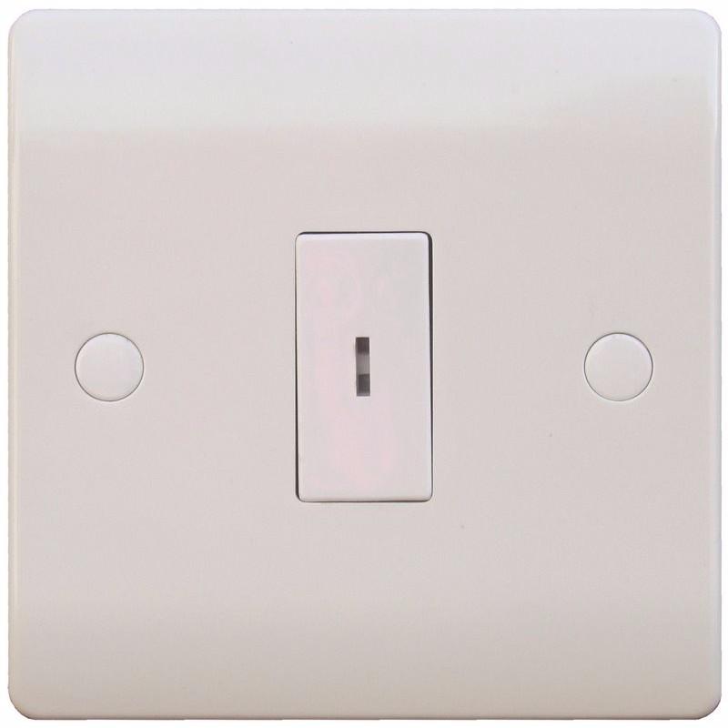 S Line 10a 1 Gang 2 Way Key Switch, White