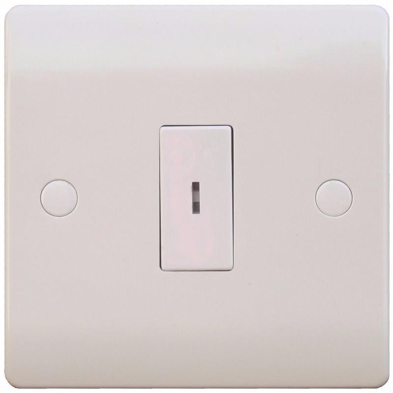 Sline 10A White 1G 2 Way Electric Fish Key Operated Wall Plate Switch