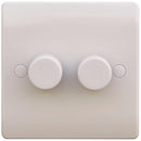 Sline 40-400W White 2G 2 Way 230V Electric Dimmer Switch Wall Plate