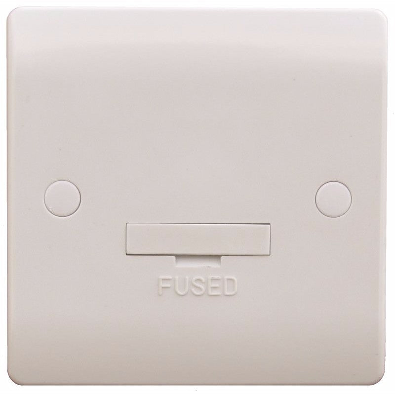 Sline 13A White Connection Unit Fused Electric Wall Plate