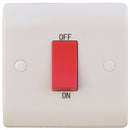 Sline 45A White 1G Double Pole 230V Electric Cooker Wall Plate Switch