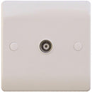 S Line 1 Gang TV/Co-Axial Socket Isolated, White