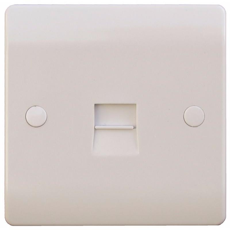 Sline 1G White Telephone Extension Socket Flush Wall Switch
