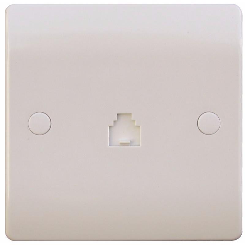 Sline 1 Gang White RJ45 ADSL / Irish Telephone Connector Network Socket