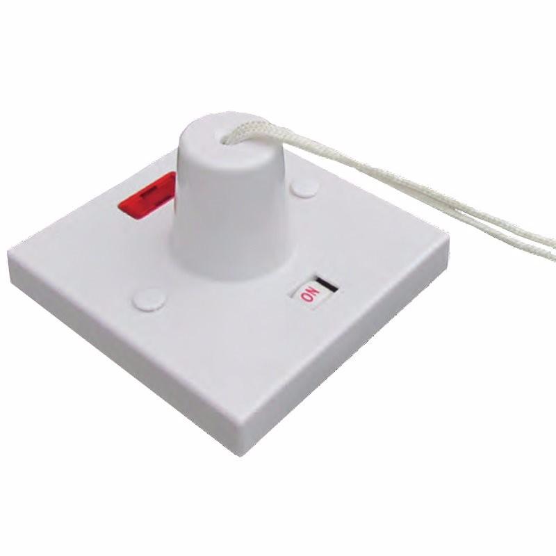 45 Amp Double Pole Ceiling Pullcord Switch with Neon Indicator