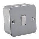 10A 1G 2 Way 230V Metal Clad Wall Switch Plate