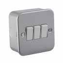 10A 3G 2 Way 230V Metal Clad Electric Wall Plate Switch