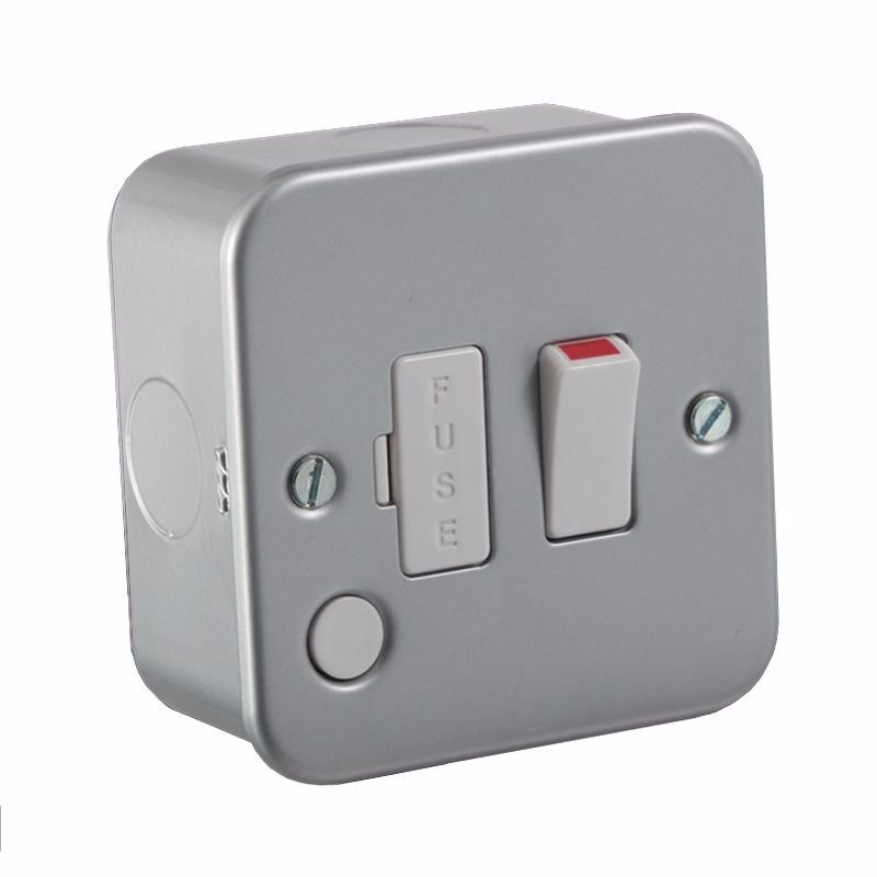 13A Rated Switched Metal Clad Fused Connection Spur Unit & Flex Outlet