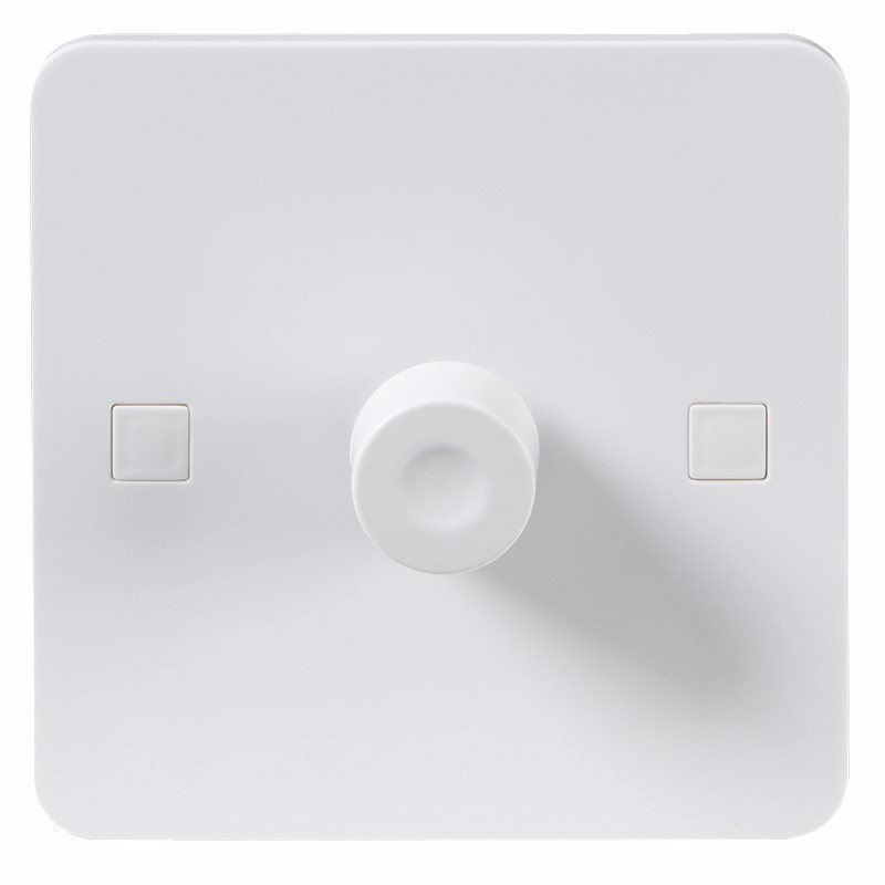 Knightsbridge Pure 4mm 40-400W White 1G 2 Way 230V Electric Dimmer Switch